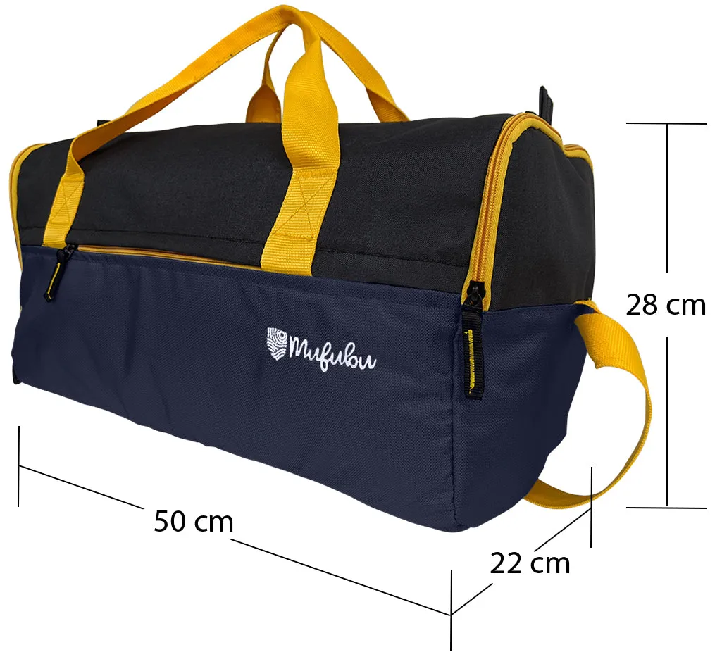 Buddys Duffle Gym Bag 32 Ltr - Navy Blue & Black