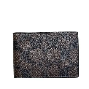 Coach Compact Billfold Wallet Mahogany/Black