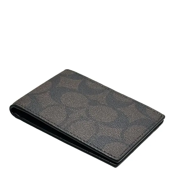Coach Compact Billfold Wallet Mahogany/Black