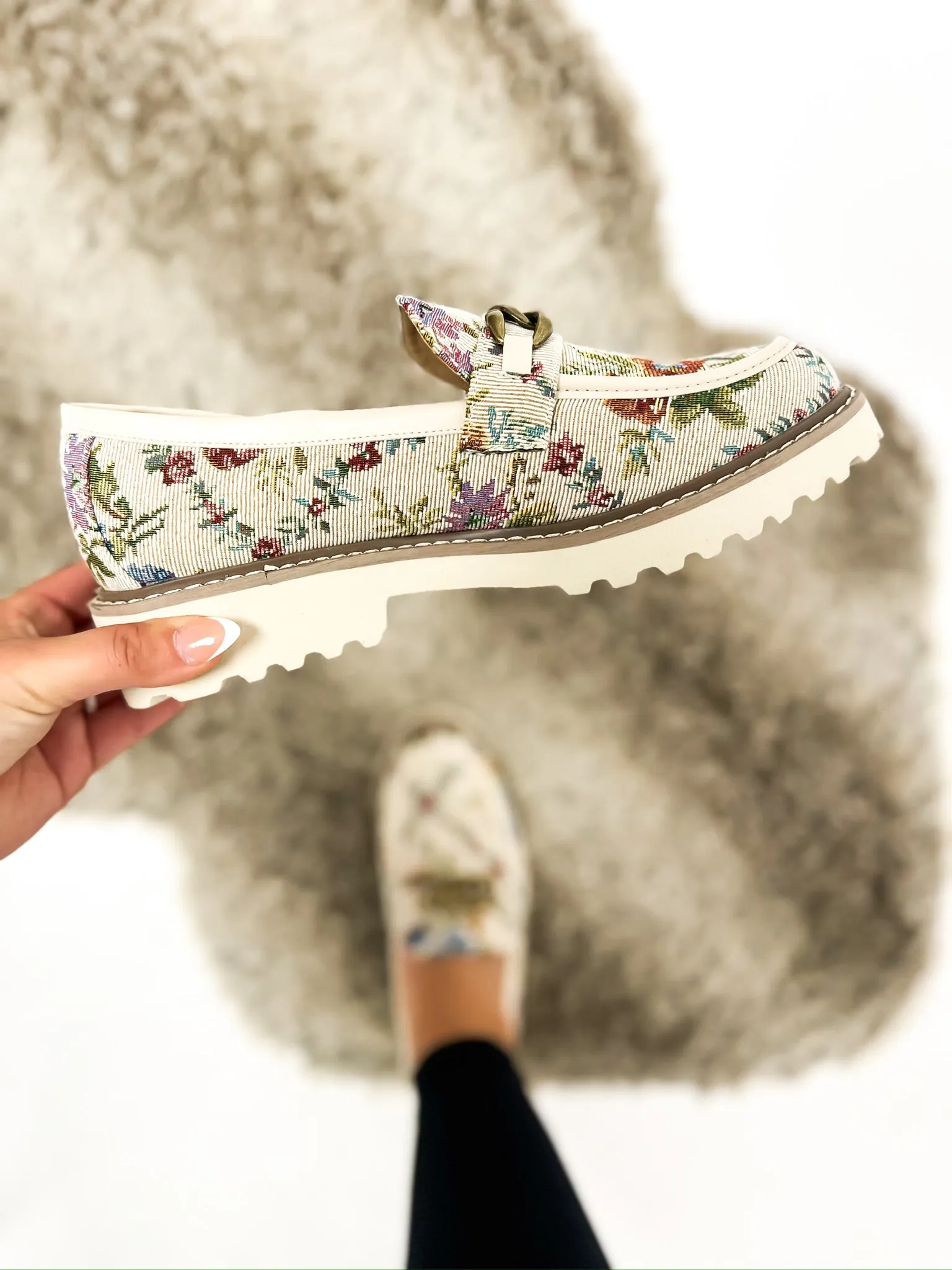 Corky's Sand Brocade Floral Literally Shoes FINAL SALE