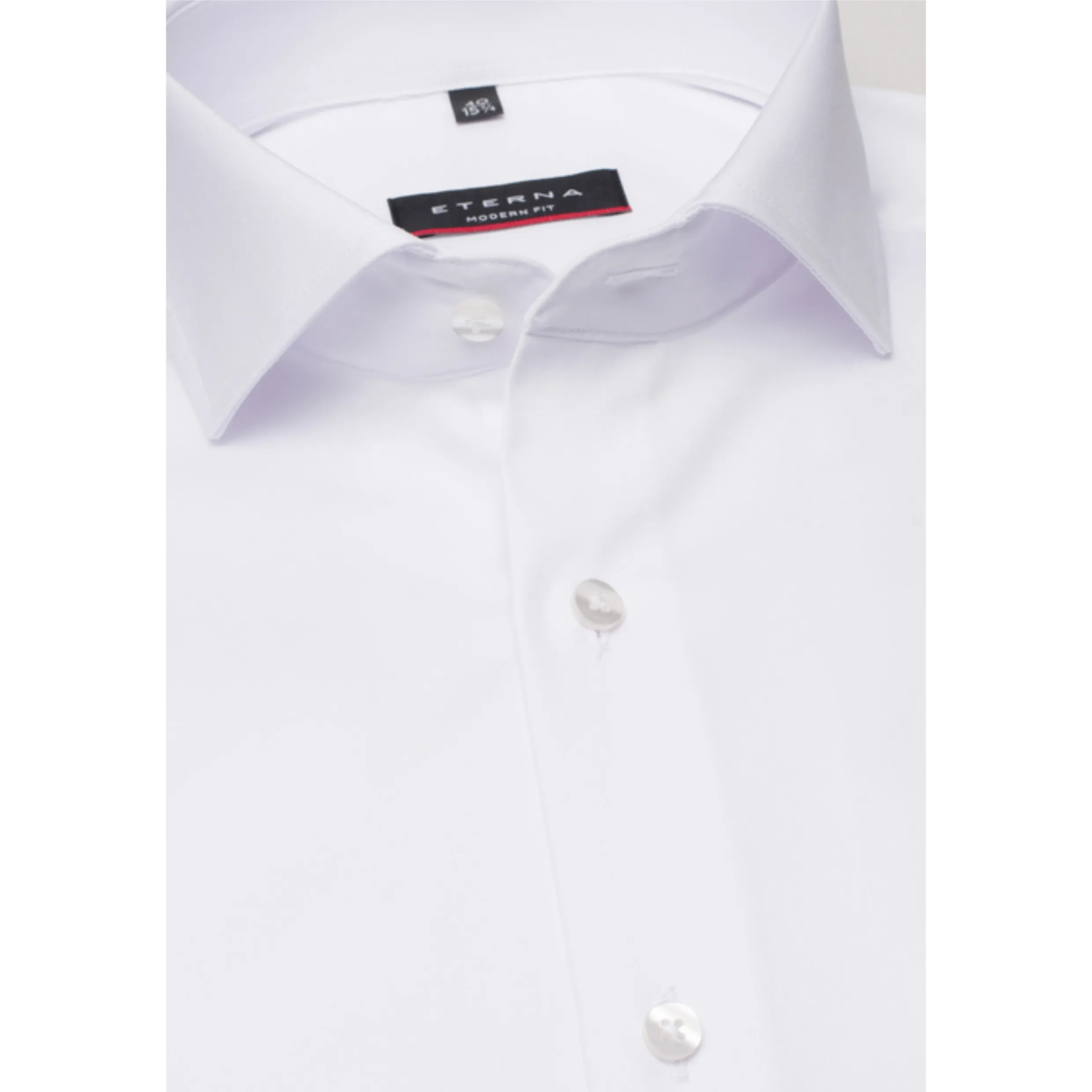 Eterna Tattoo Cover Up Shirt Swiss Cotton Non Iron Double Cuff - White