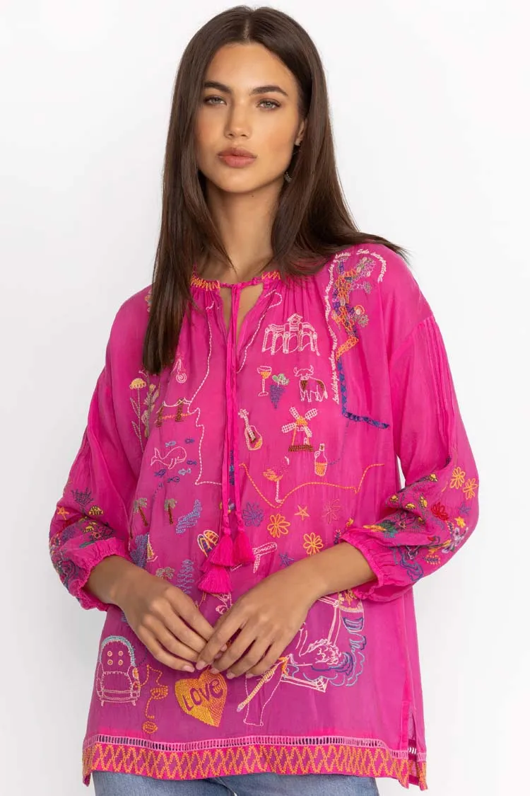 Fatima Zadonia Blouse in Fuchsia