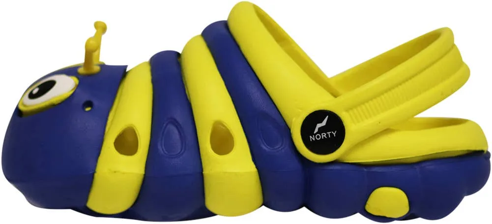 Norty TODDLER BOY SIZE 7-12 Bug CLOG YELLOW BLUE