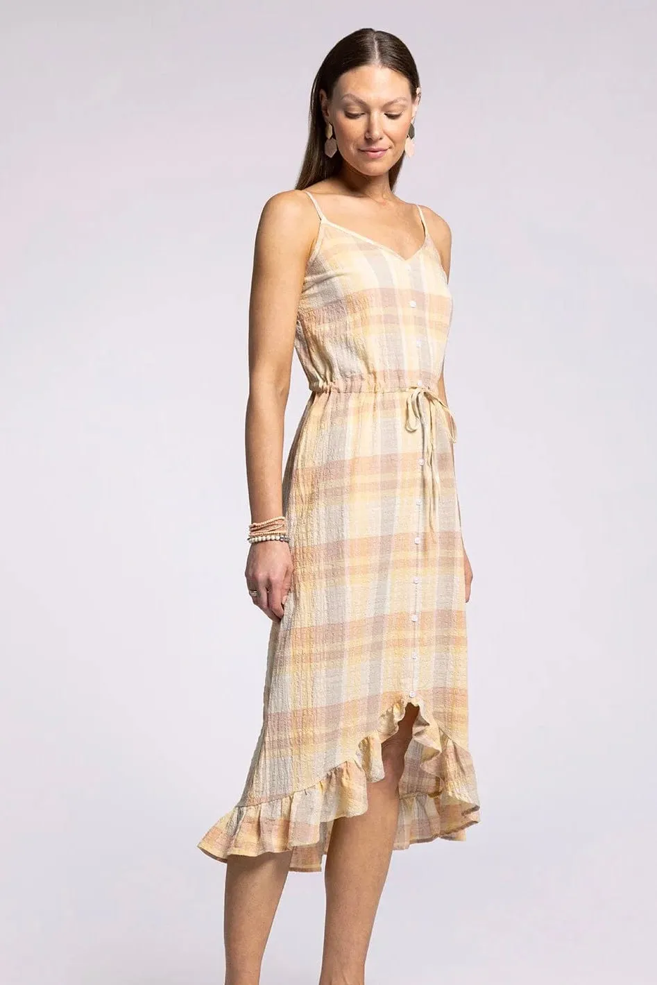 Pearl Dress - Yellow Clay Plaid