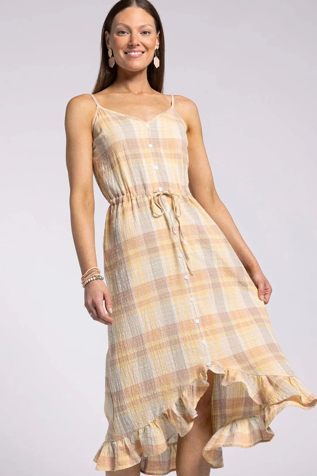 Pearl Dress - Yellow Clay Plaid