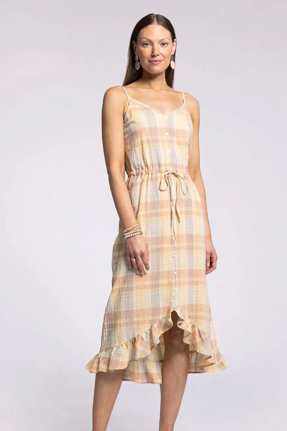 Pearl Dress - Yellow Clay Plaid