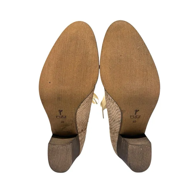 Rutz Shoe Size 40 Tan Block Heel Oxfords