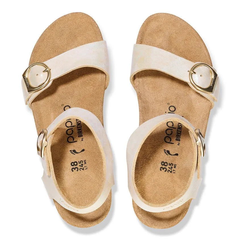 Soley Nubuck Leather Metallic Silver